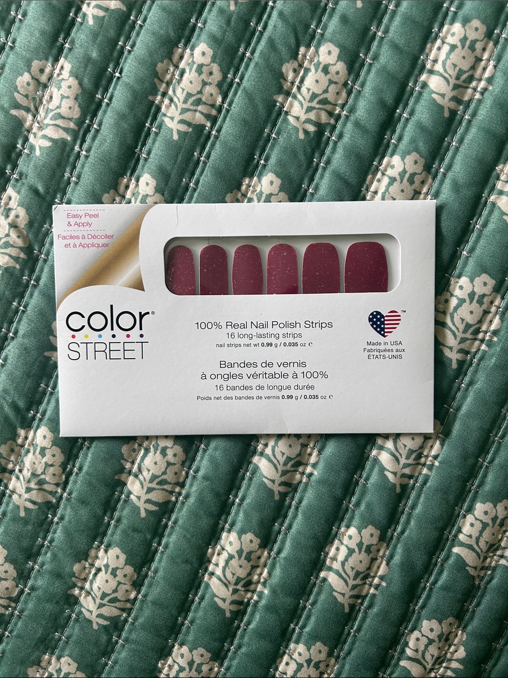Color Street Deep Garnet Glitter Nail Strips